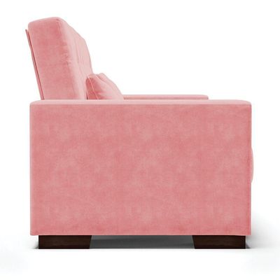 Sofá Cama 2 Lugares Para Sala De Estar Suede Rosê