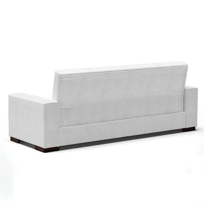 Sofá Cama 02 Lugares Corano Branco Pés De Madeira