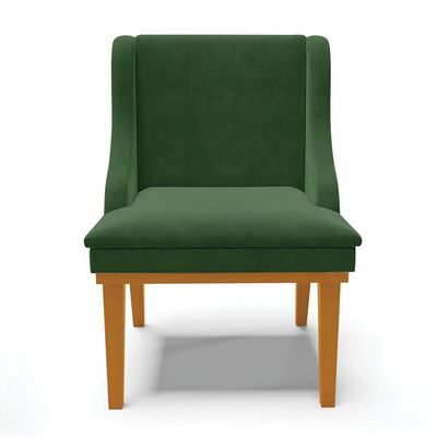 Kit 10 Cadeiras De Jantar Base Madeira Castanho Verde