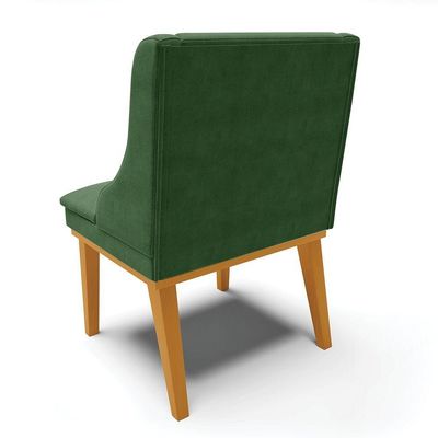 Kit 10 Cadeiras De Jantar Base Madeira Castanho Verde