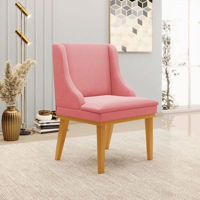 Kit 10 Cadeiras De Jantar Base Madeira Castanho Rose