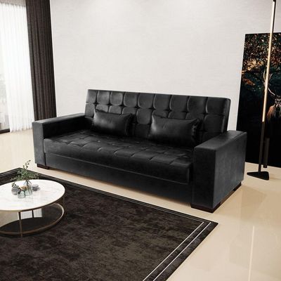 Sofá Cama 02 Lugares Lisboa Corano - D'Rossi Cor Preto