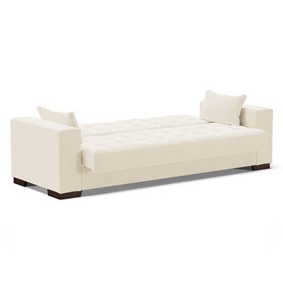Sofá Cama 02 Lugares Lisboa Veludo - D'Rossi Cor Bege