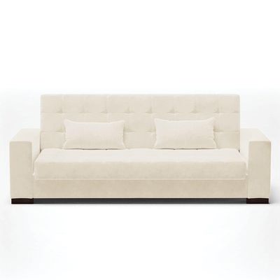 Sofá Cama 02 Lugares Lisboa Veludo - D'Rossi Cor Bege