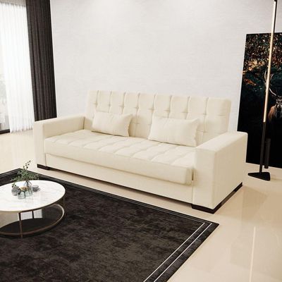 Sofá Cama 02 Lugares Lisboa Linho - D'Rossi Cor A19 Bege