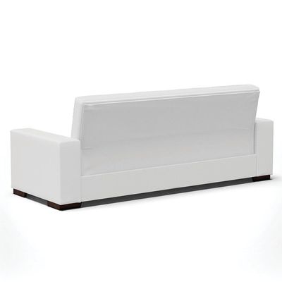 Sofá Cama 02 Lugares Lisboa Corino - D'Rossi Cor Branco