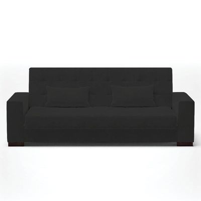 Sofá Cama 02 Lugares Lisboa Veludo - D'Rossi Cor Preto