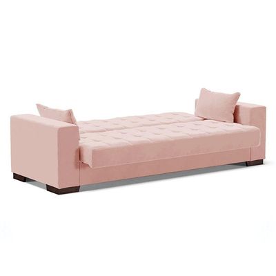 Sofá Cama 02 Lugares Lisboa Veludo - D'Rossi Cor Rose