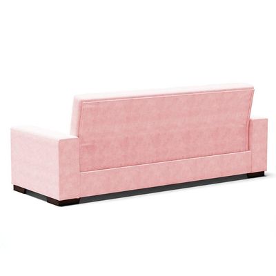 Sofá Cama 02 Lugares Lisboa Pés De Madeira Cor Rosa Bebê