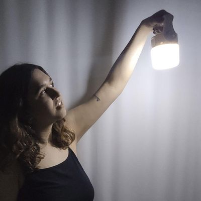 Luminaria Solar 2 Em 1 Duplo Led Lanterna Portatil Camping