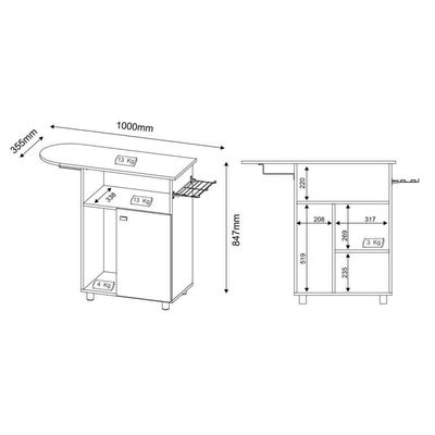 Tábua De Passar Roupa Com Armário 1 Porta Cr30008 Branca