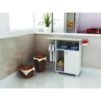 Tábua De Passar Roupa Com Armário 1 Porta Cr30008 Branca