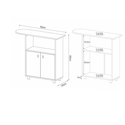 Tábua De Passar Roupa Com Armário 2 Portas Cr30011 Branca