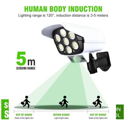 Luminaria Solar Camera Falsa Sensor De Proximidade 3