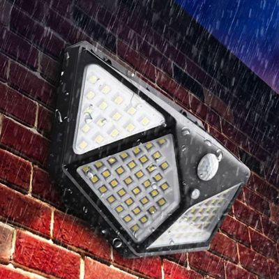 Luminaria Solar Sensor Detecta Presença 100 Led 3 Funçoes