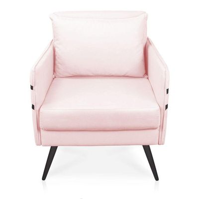 Kit 02 Poltronas Mari Pés Palito De Ferro Preto Rosa Bebê