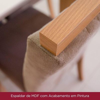 Conjunto 04 Cadeiras Estofadas Isa Henn Nature Com Bege