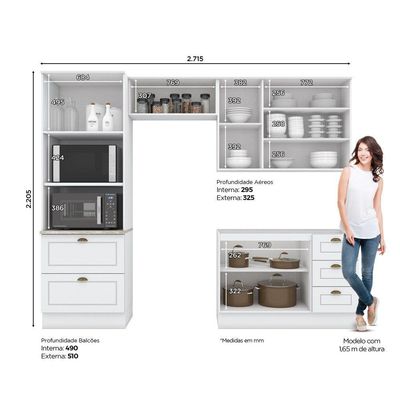 Cozinha Compacta 4 Peças Com Torre Quente Nova York Branco