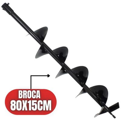 Broca 80x15cm Para Perfuradores De Solo Com Encaixe De 20mm