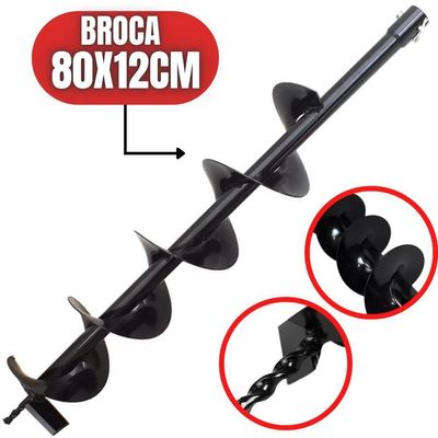 Broca De Espiral Simples Helicoidal 80x12cm Em Aço Especial