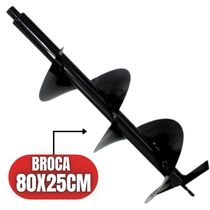 Broca Helicoidal 80x25cm Para Perfurador De Solo Com Ponta