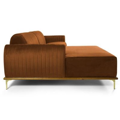 Sofá 300cm 5 Lugares Chaise Esquerdo Pés Gold B-262 Telha