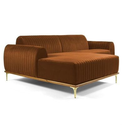 Sofá 300cm 5 Lugares Chaise Esquerdo Pés Gold B-262 Telha