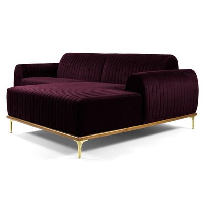 Sofá 300cm 5 Lugares Com Chaise DireitoMolino B-292 Veludo