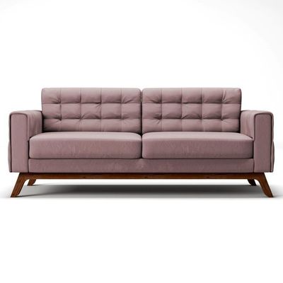 Sofá 280 Cm 4 Lugares Sandero B-305 Veludo Rosê - Domi