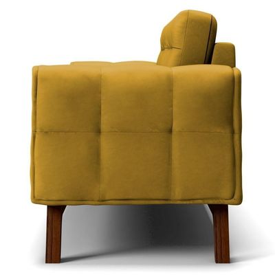 Sofá 230 Cm 3 Lugares Sandero B-279 Veludo Amarelo - Domi