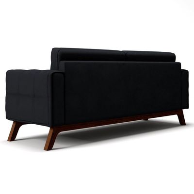 Sofá 280 Cm 4 Lugares Sandero B-300 Veludo Preto - Domi