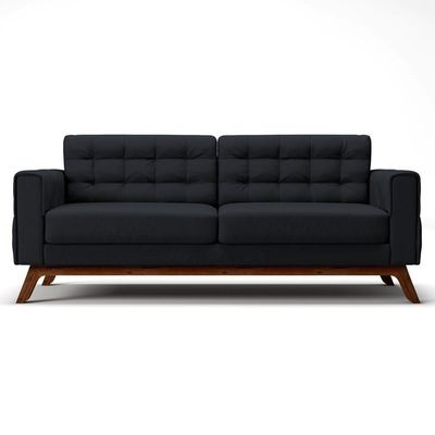 Sofá 280 Cm 4 Lugares Sandero B-300 Veludo Preto - Domi