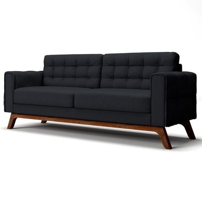 Sofá 280 Cm 4 Lugares Sandero B-300 Veludo Preto - Domi
