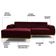 Sofá 255cm 4 Lugares Chaise Esquerdo Pés Gold B-278 Marsala