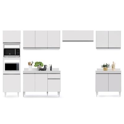 Cozinha Modulada 6 Módulos Composição 8 Branco