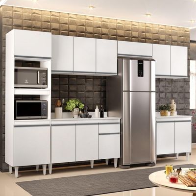 Cozinha Modulada 6 Módulos Composição 8 Branco