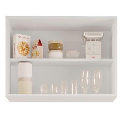 Armário Aéreo 80cm 2 Portas Califórnia Branco/preto