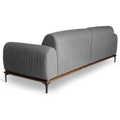 Sofá 300cm 4 Lugares Pés Preto Molino C-416 Linho Cinza