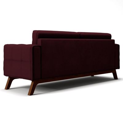 Sofá 210 Cm 3 Lugares Sandero B-278 Veludo Marsala - Domi