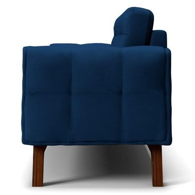 Sofá 180 Cm 3 Lugares Sandero B-304 Veludo Azul Marinho