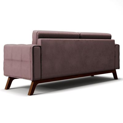 Sofá 230 Cm 3 Lugares Sandero B-305 Veludo Rosê - Domi