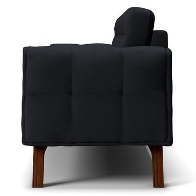 Sofá 230 Cm 3 Lugares Sandero B-300 Veludo Preto - Domi