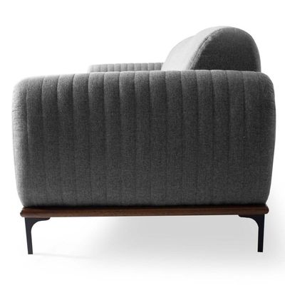 Sofá 280cm 4 Lugares Pés Preto Molino C-416 Linho Cinza