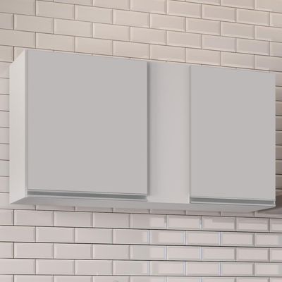 Armário Aéreo 100cm 2 Portas Indiana Branco - Lumil Móveis