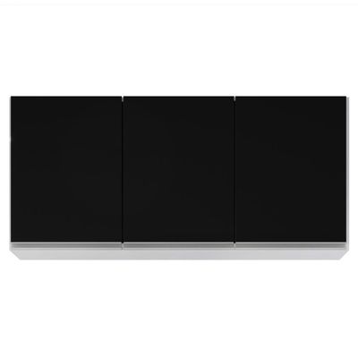 Armário Aéreo 120cm 3 Portas Virgínia Branco/preto