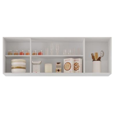 Armário Aéreo 160cm 4 Portas Nevada Branco - Lumil Móveis