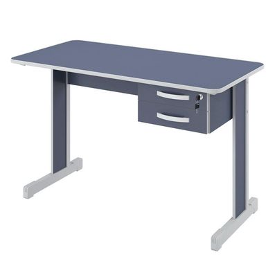 Conjunto Escritório Atlanta Mesa Com Armário Azul