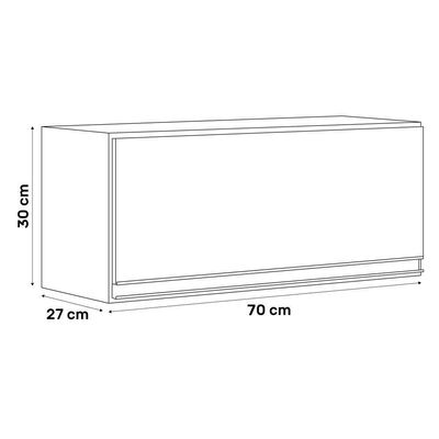 Armário Aéreo Multiuso Geladeira 70cm Porta Basculante