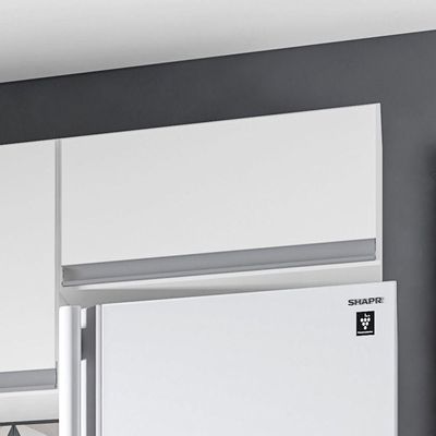 Kit 02 Armários Aéreo Multiuso 60cm Basculante Branco Fosco