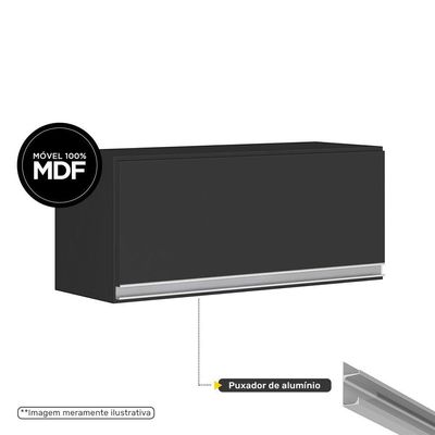 Armário Aéreo Multiuso 60cm 1Porta Basculante Cor Preto